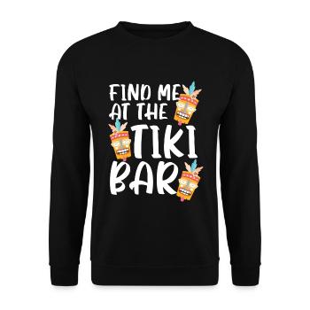 Finde mich in der Tiki-Bar Luau-Party Tiki-Bar - Unisex Pullover - Schwarz - Vorne - Alina (178cm) & Michal (187cm)