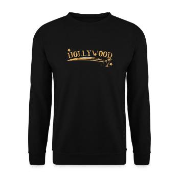 Hollywood Palmen Sterne - Unisex Pullover - Schwarz - Vorne - Alina (178cm) & Michal (187cm)