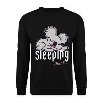 Koala Faulpelz Koalabär Schlafshirt Langschläfer - Unisex Pullover - Schwarz - Vorne - Alina (178cm) & Michal (187cm)