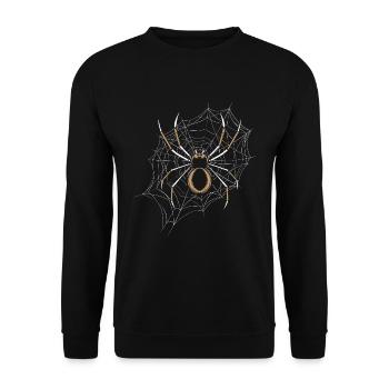 Spinnenliebhaber Spinnenflüsterer Arachnid Tarantu - Unisex Pullover - Schwarz - Vorne - Alina (178cm) & Michal (187cm)