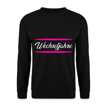 Wechseljahre Menopause Klimakterium Frauen - Unisex Pullover - Schwarz - Vorne - Alina (178cm) & Michal (187cm)