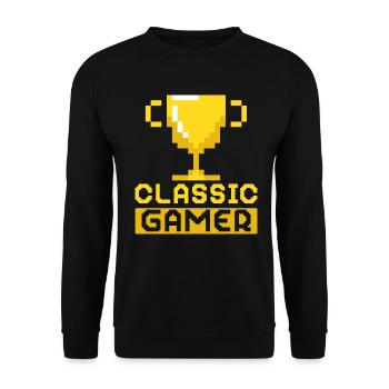 Arcade Spiele Videospiel Spiel Nerd Streamer - Unisex Pullover - Schwarz - Vorne - Alina (178cm) & Michal (187cm)