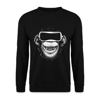 Virtual Reality Brille Gaming Gamer Realität - Unisex Pullover - Schwarz - Vorne - Alina (178cm) & Michal (187cm)