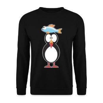 Puffin Papageitaucher Papageientaucher - Unisex Pullover - Schwarz - Vorne - Alina (178cm) & Michal (187cm)
