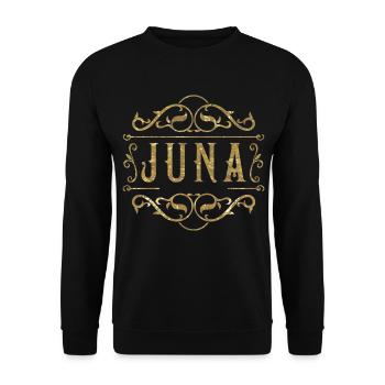 Juna gold - Unisex Pullover - Schwarz - Vorne - Alina (178cm) & Michal (187cm)