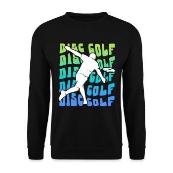 Discgolf Scheibe Vintage Disc Golf Discgolfer - Unisex Pullover - Schwarz - Vorne - Alina (178cm) & Michal (187cm)