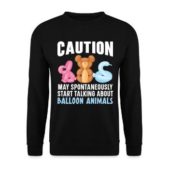 Vorsicht Sprechen Sie über Ballontiere - Unisex Pullover - Schwarz - Vorne - Alina (178cm) & Michal (187cm)