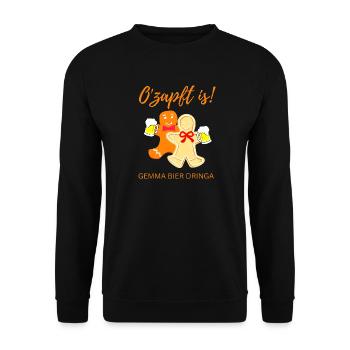 O'ZAPFT IS GEMMA BIER DRINGA SHIRT - Unisex Pullover - Schwarz - Vorne - Alina (178cm) & Michal (187cm)