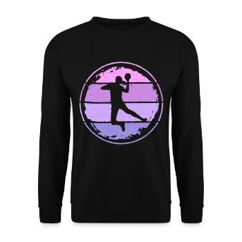 Handballspielerin Handballerin Kinder Handball - Unisex Pullover - Schwarz - Vorne - Alina (178cm) & Michal (187cm)