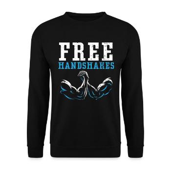 Freies Händeschütteln Wrestler Armdrücken Armdrück - Unisex Pullover - Schwarz - Vorne - Alina (178cm) & Michal (187cm)
