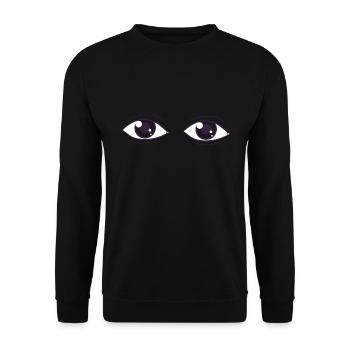 Augen - Unisex Pullover - Schwarz - Vorne - Alina (178cm) & Michal (187cm)