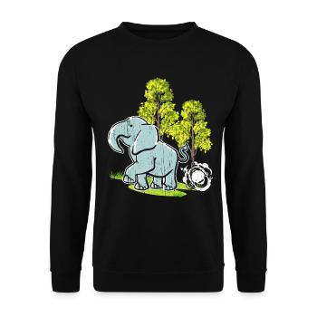 Elefantenliebhaber Wildlife Tier Safari Zoowärter - Unisex Pullover - Schwarz - Vorne - Alina (178cm) & Michal (187cm)