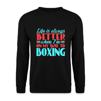 Boxing - Unisex Pullover - Schwarz - Vorne - Alina (178cm) & Michal (187cm)