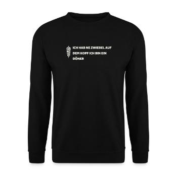Zwiebel auf dem Kopf - Unisex Pullover - Schwarz - Vorne - Alina (178cm) & Michal (187cm)