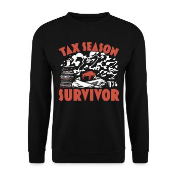 Steuersaison Überlebenskünstler Steuerberater CPA - Unisex Pullover - Schwarz - Vorne - Alina (178cm) & Michal (187cm)