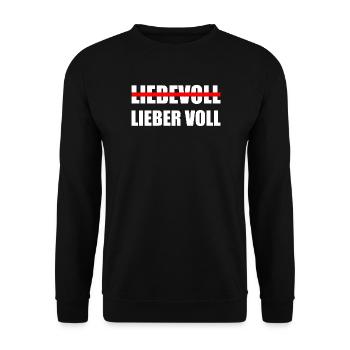 Liebevoll Lieber Voll Wortspiel Alkohol - Unisex Pullover - Schwarz - Vorne - Alina (178cm) & Michal (187cm)