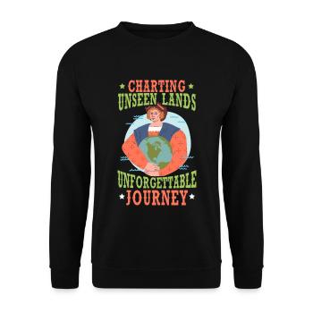 Ungesehene Länder kartografieren Unvergessliche Re - Unisex Pullover - Schwarz - Vorne - Alina (178cm) & Michal (187cm)