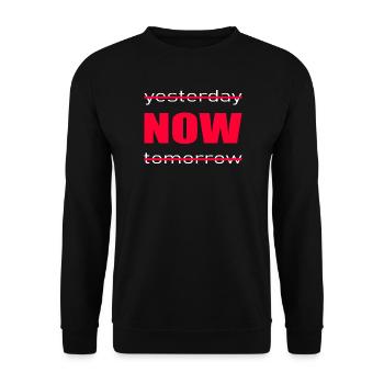 Live In The Moment Now Carpe Diem - Unisex Pullover - Schwarz - Vorne - Alina (178cm) & Michal (187cm)