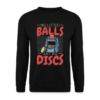 Keine kleinen Bälle nur große Scheiben Scheibengol - Unisex Pullover - Schwarz - Vorne - Alina (178cm) & Michal (187cm)