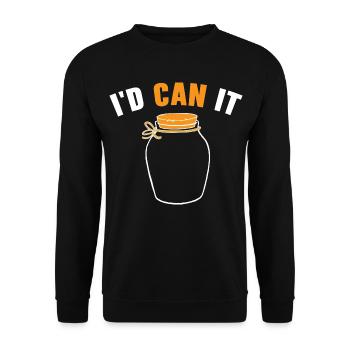 I'd Can It Einmachen von Lebensmitteln Einmachen i - Unisex Pullover - Schwarz - Vorne - Alina (178cm) & Michal (187cm)