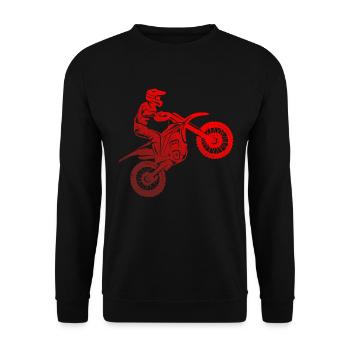 Dirt Bike Motorrad Biker Kinder Motocross - Unisex Pullover - Schwarz - Vorne - Alina (178cm) & Michal (187cm)