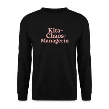 Kita Chaos Managerin (rosa) - Unisex Pullover - Schwarz - Vorne - Alina (178cm) & Michal (187cm)
