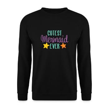 Cutest mermaid ever - Unisex Pullover - Schwarz - Vorne - Alina (178cm) & Michal (187cm)