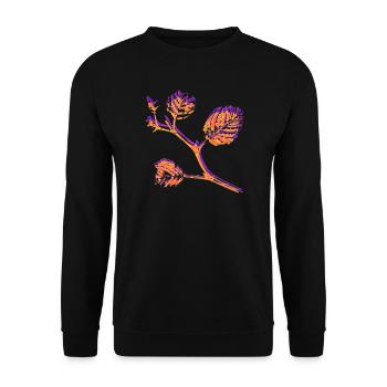Bunte Astskizze - Unisex Pullover - Schwarz - Vorne - Alina (178cm) & Michal (187cm)