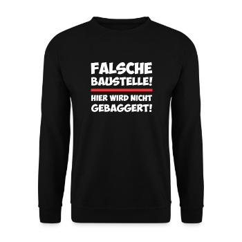 Falsche Baustelle - Unisex Pullover - Schwarz - Vorne - Alina (178cm) & Michal (187cm)