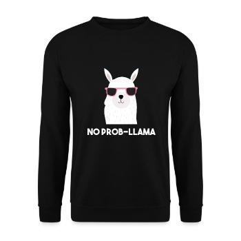 Llama Alpaca Lama Spruch Lustig Alpaka Fun - Unisex Pullover - Schwarz - Vorne - Alina (178cm) & Michal (187cm)