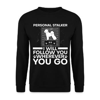 Bichon Frise Hundeliebhaber Hundezüchter Welpe Pfo - Unisex Pullover - Schwarz - Vorne - Alina (178cm) & Michal (187cm)