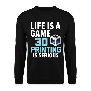 Das Leben ist ein Spiel 3D-Druck ist eine ernste A - Unisex Pullover - Schwarz - Vorne - Alina (178cm) & Michal (187cm)