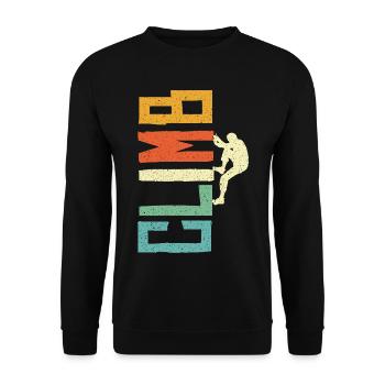 Bouldern Boulder Kletterer Klettern Bergsteiger - Unisex Pullover - Schwarz - Vorne - Alina (178cm) & Michal (187cm)