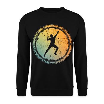 Bergsteiger Klettern Boulder Bouldern - Unisex Pullover - Schwarz - Vorne - Alina (178cm) & Michal (187cm)