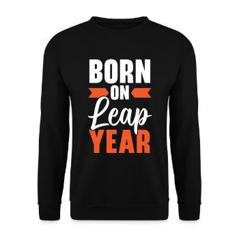 Happy Birthday Schaltjahr 29. Februar Schalttag - Unisex Pullover - Schwarz - Vorne - Alina (178cm) & Michal (187cm)