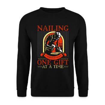 Der Weihnachtsmann liebt ein sauberes Lächeln Zahn - Unisex Pullover - Schwarz - Vorne - Alina (178cm) & Michal (187cm)