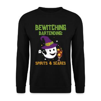 Verhexendes Bartending: Geister & Schrecken Hallow - Unisex Pullover - Schwarz - Vorne - Alina (178cm) & Michal (187cm)