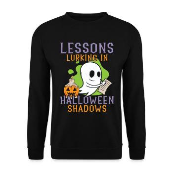 Lektionen, die in Halloween-Schatten lauern Hallow - Unisex Pullover - Schwarz - Vorne - Alina (178cm) & Michal (187cm)