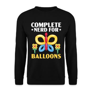 Kompletter Nerd für Ballons Ballonmodellierung - Unisex Pullover - Schwarz - Vorne - Alina (178cm) & Michal (187cm)
