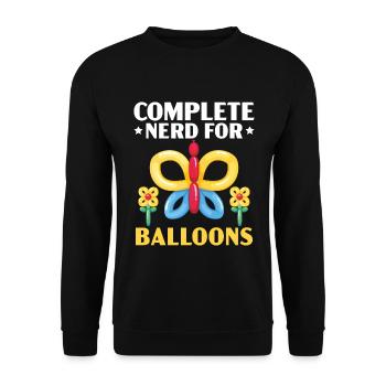 Kompletter Nerd für Ballons Ballonmodellierung - Unisex Pullover - Schwarz - Vorne - Alina (178cm) & Michal (187cm)