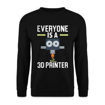 Jeder ist ein 3D-Drucker, Machinist, CNC-Programmi - Unisex Pullover - Schwarz - Vorne - Alina (178cm) & Michal (187cm)