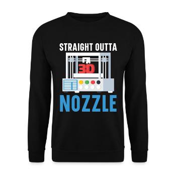 Direkt aus der Düse Machinist 3D-Drucken - Unisex Pullover - Schwarz - Vorne - Alina (178cm) & Michal (187cm)