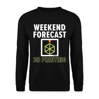 Wochenendvorhersage 100% Chance auf 3D-Druck - Unisex Pullover - Schwarz - Vorne - Alina (178cm) & Michal (187cm)