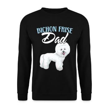 Bichon Frise Papa Hundeliebhaber Hundezüchter Welp - Unisex Pullover - Schwarz - Vorne - Alina (178cm) & Michal (187cm)