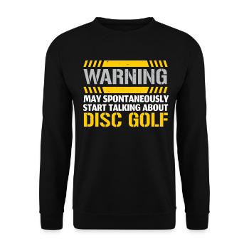 Kann spontan anfangen, über Disc Golf zu reden - Unisex Pullover - Schwarz - Vorne - Alina (178cm) & Michal (187cm)