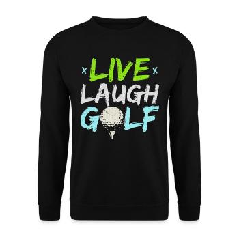 Leben Lachen Golfspieler Bester Golfer aller Zeite - Unisex Pullover - Schwarz - Vorne - Alina (178cm) & Michal (187cm)
