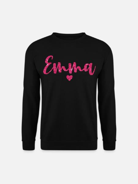 Emma Herz Pink - Unisex Pullover - Schwarz