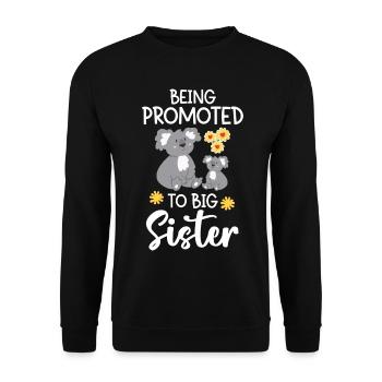 Befördert Zur Großen Schwester - Unisex Pullover - Schwarz - Vorne - Alina (178cm) & Michal (187cm)