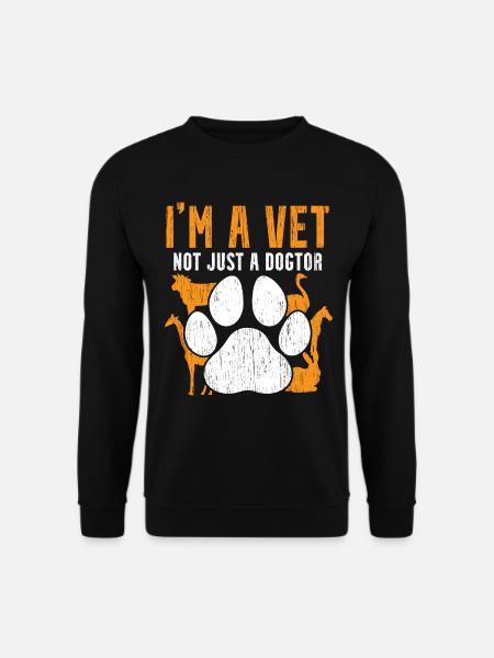 Ich bin Tierarzt nicht nur DOGTOR - Unisex Pullover - Schwarz