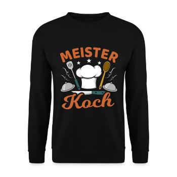 Meisterkoch Sternekoch Koch Kochen - Unisex Pullover - Schwarz - Vorne - Alina (178cm) & Michal (187cm)